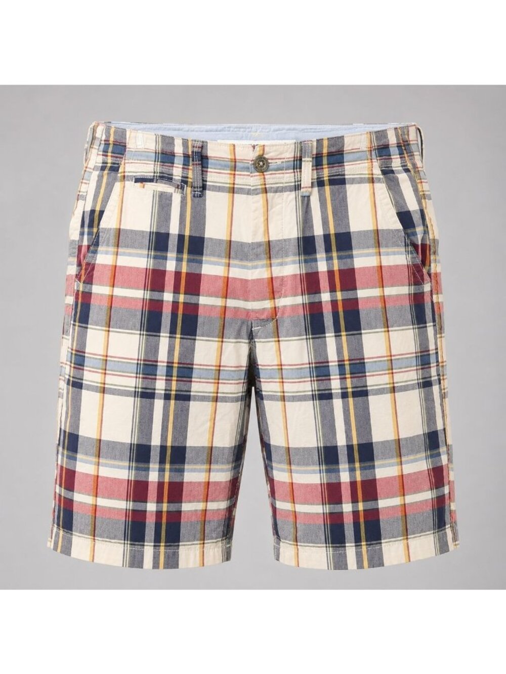 American Eagle Mens Size 33 Shorts Red White Blue Plaid Cotton Blend